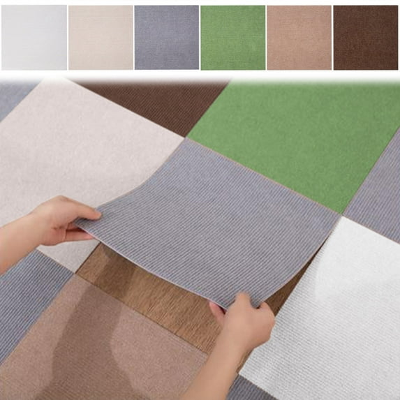 RFUGUG Patchwork Carpet Tiles - Modular Floor Mats for Living Room, Bathroom & Kitchen, Easy Install & Remove, Flame-Retardant, Non-Slip Polyester, Home Decor, 19.68x19.68in