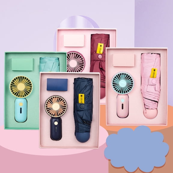 RFUGUG Portable Handheld USB Fan + Outdoor Umbrella - Innovative Gift Set for Refreshing Shade & Cool Breezes
