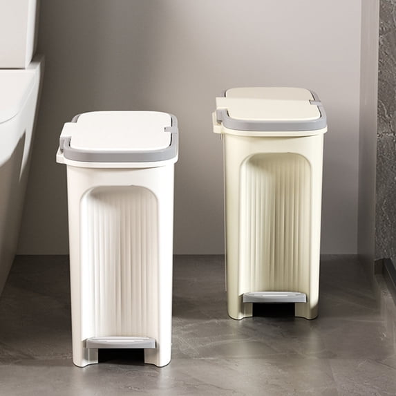 RFUGUG Press-Top Flip Lid Trash Can | Slim Space-Saving Design for Kitchen, Dining & Bath | Includes Bag Anchor Ring | Durable & Easy to Clean | 12.6x12x6.5in