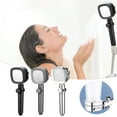 thumbnail image 1 of RFUGUG Shower Head with Handheld , Pressurised Water Stop Function Square Shower Head, 4 Bathing Modes, Built-in Power Wash to Clean Tub, Tile & Pets, Water Saving Shower Head, 1 of 9