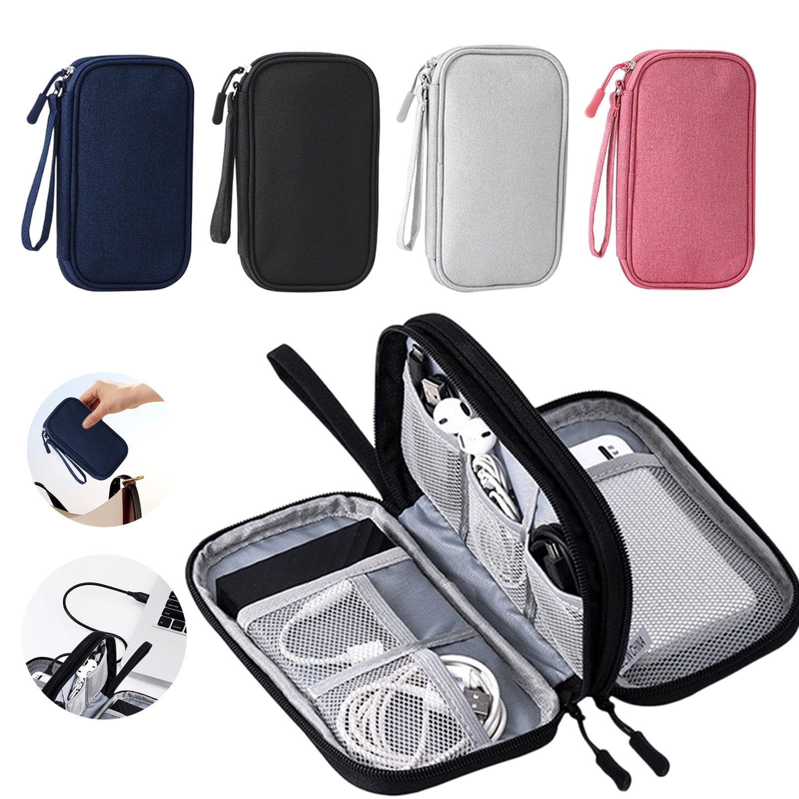 YXRIJDJ Travel Cable Organizer Pouch Electronic Accessories Carry Case Portable Waterproof Double Layers All In One Storage Bag