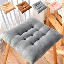 RFUGUG Solid Color Square Chair Cushion with Ties - Thickened Soft Milk Velvet Padding - Comfortable Seat Cushion for Kitchen, Dining Chairs & Patio Furniture - Cotton Filled, 15.75x15.75in