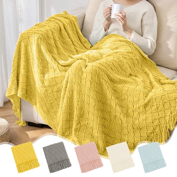 RFUGUG Summer Cooling Quilts, Premium Soft Lightweight Knitting Cotton Blankets for Bed, Couch, Refreshing and Comfortable Sleep, 50x70.86 in