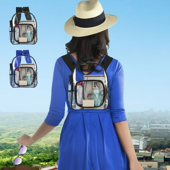 RFUGUG Transparent School Backpack Handbag, Portable Fashionable Women's Shoulder Bag, Lightweight Water-Resistant Students Storage Bag for Outdoor