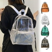 RFUGUG Transparent School Backpack, Water-Resistant PVC School Bag with Ruggedly Ruinforced Shoulder Straps, Lightweight Travel Beach Bag Outdoor School Bag, 11.42x10.24x5.90in