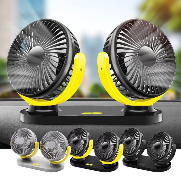 RFUGUG USB Universal Car Fan - Dual-Head Powerful Automotive Electric Fan, Suitable for Office, Home & Vehicle, Multipurpose Portable Cooling Companion