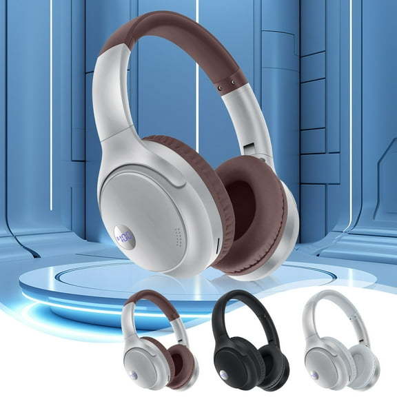 RFUGUG Wireless Over-Ear Bluetooth 5.3 Headphones - Digital Battery Display, Extended Playtime, Foldable Design with Card Slot for Ultimate Convenience