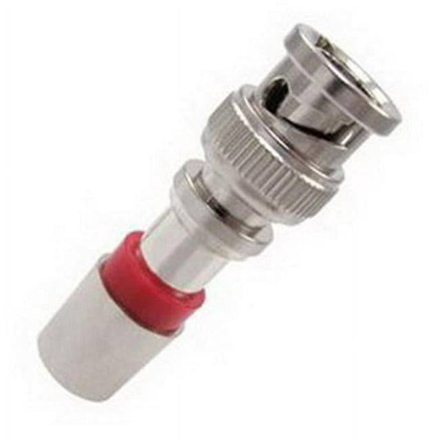 RG-59, Universal BNC Connector - Nickel Plated, Red