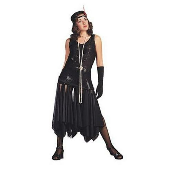 RG Costumes 81121-BK 20s Flapper Costume - Black - Size Adult Standard