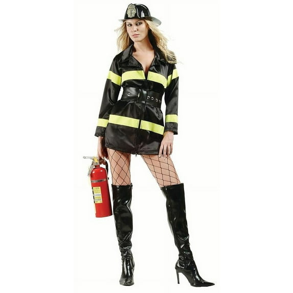RG Costumes 81491-XXL Fire Fighter Satin Dress Costume - Adult Size XX-Large 16-18