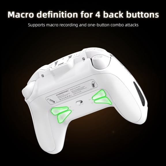 Anbernic RG G01 Wireless Gaming Controller, Hall Effect Triggers, Built-in Display, Heart Rate Monitor, 2100mAh Battery, Compatible with PC, Switch, Android, iOS, Steam(White)