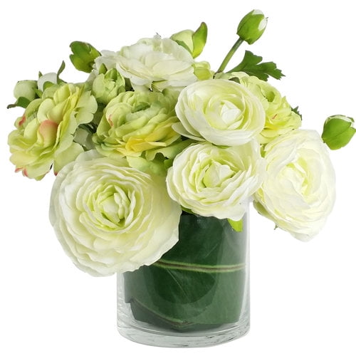 RG Style Artificial Silk Mixed Floral Arrangements in Decorative Vase