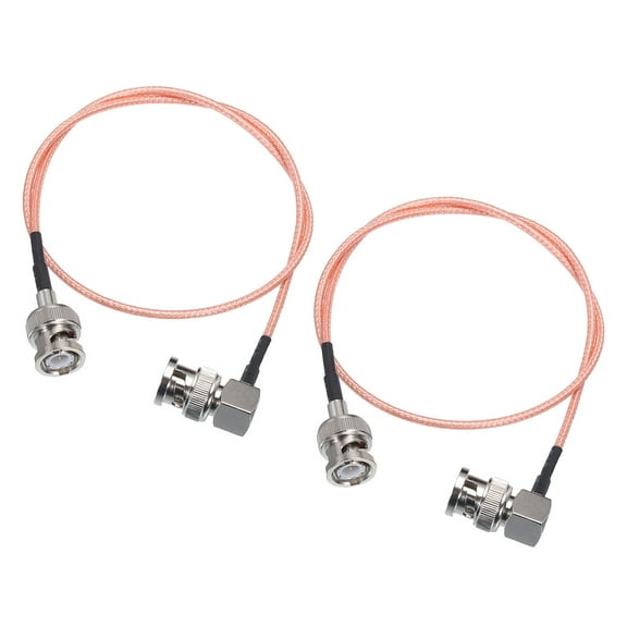 RG316 Coaxial Cables,BNC Male to BNC Male Right Angle Low Loss RF Coaxial Cable 1.5FT 50 Ohm Orange 2Pcs