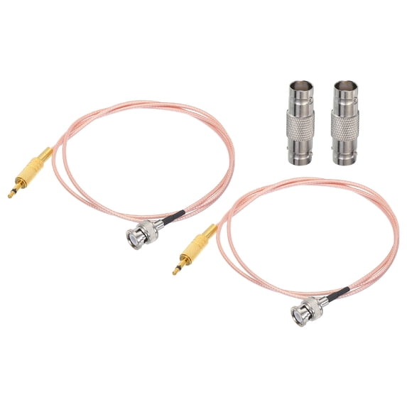 RG316 Coaxial Cables,BNC Male to TS Male with Adapter Low Loss RF Coaxial Cable 3FT Orange 2Pcs