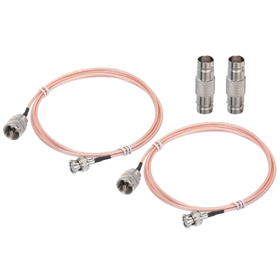 RG316 Coaxial Cables,BNC Male to UHF Male with Adapter Low Loss RF Coaxial Cable 6FT Orange 2Pcs