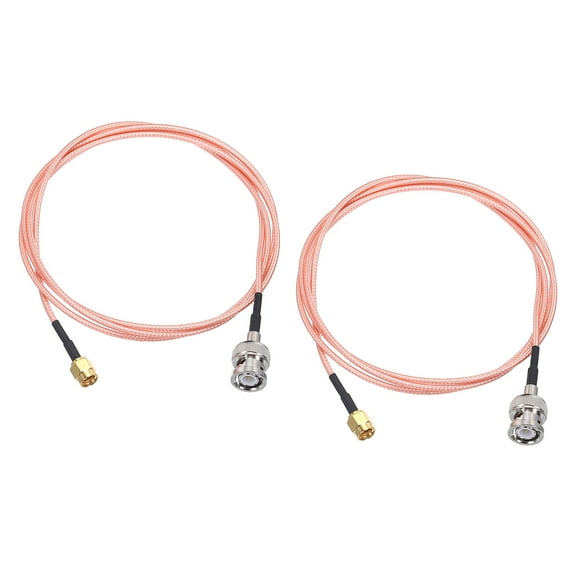 RG316 Coaxial Cables,SMA Male to BNC Male Low Loss RF Coaxial Cable 6FT 50 Ohm Orange 2Pcs