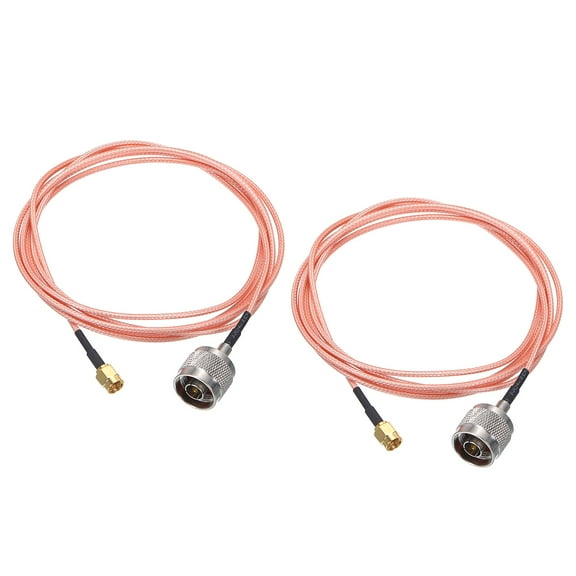 RG316 Coaxial Cables,SMA Male to N Male Low Loss RF Coaxial Cable 6FT 50 Ohm Orange 2Pcs