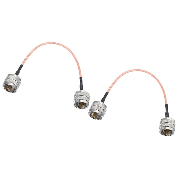 RG316 Coaxial Cables,UHF Male to UHF Male Low Loss RF Coaxial Cable 0.5FT 50 Ohm Orange 2Pcs