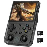 RG353V Handheld Game Console , Dual OS Android 11 and Linux System Support 5G WiFi 4.2 Bluetooth Moonlight Streaming HDMI Output Built-in 64G SD Card 4452 Games (RG353V-Transparent Black)