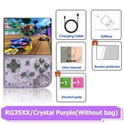 RG35XX Handheld Game Console Linux System, HDMI and TV Output 3.5 inch IPS Screen 64GB 5000+ Classic Games 2100mAh Battery, Purple