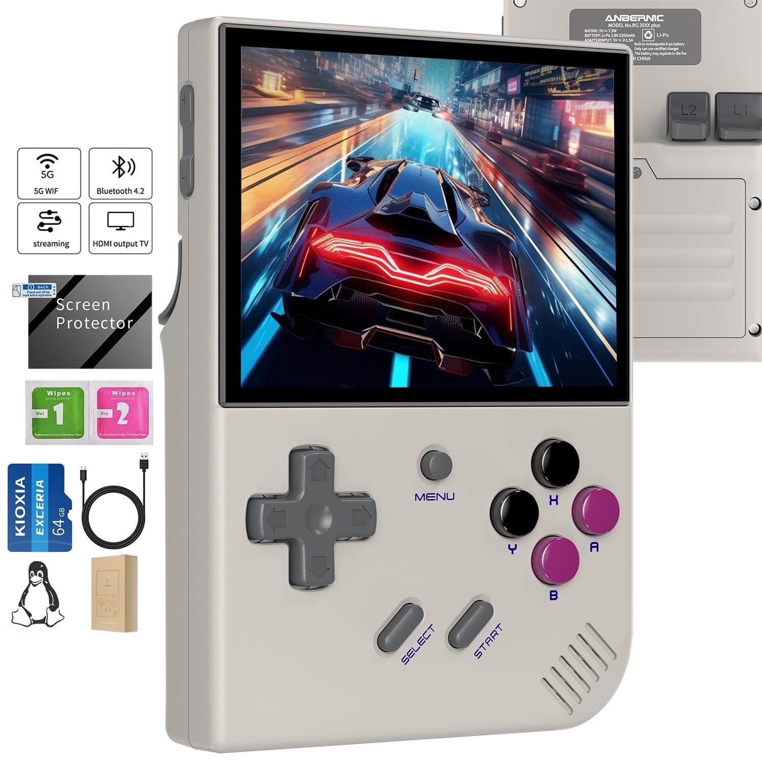 RG35XX Plus Handheld Game Console,Linux System,5G WiFi Bluetooth