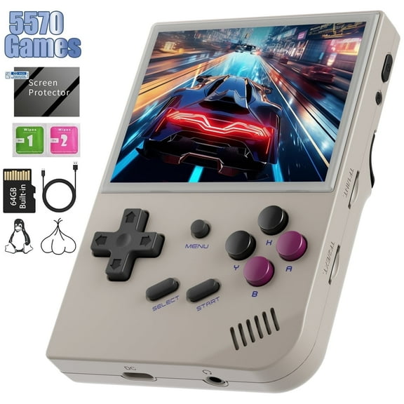 RG35XX Handheld Gaming Consoles ,64GB,Dual System, Support HDMI TV Output Gray