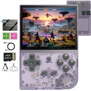 RG35XX Handheld Gaming Consoles ,64GB,Dual System Linux+Garlic , Support HD TV Output Purple