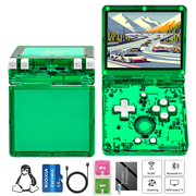 RG35XXSP Handheld Game Console,3.5Screen,3300mAh Battery,5G WiFi Bluetooth HD and TV Output Green