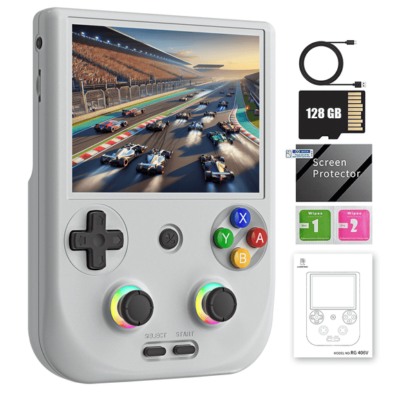 RG406V Handheld Game Console 4-inch IPS Multi-touch Screen NO Card Android 13 5500mAh Battery Support 1080p DP Output WIFI Bluetooth Gray