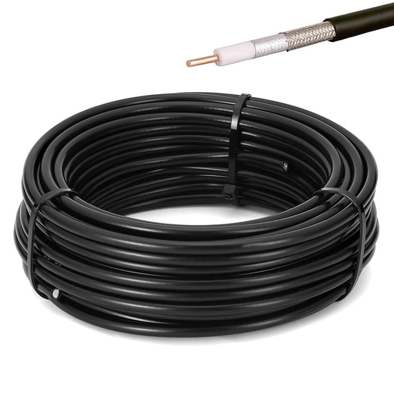 RG58 Extension Cable 50FT, MOOKEERF Flexible Low Loss Coaxial Cable for Wired &Wireless Network Router 4G Antenna Black Cable Impedance 50 Ohm RG58 RF Coax Pigtail Cable