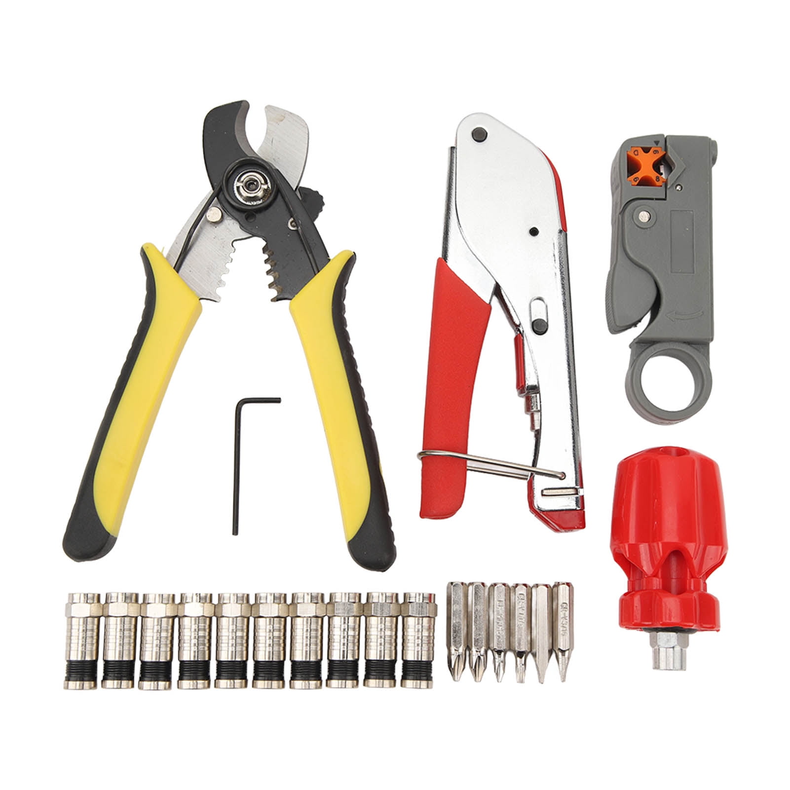 RG59 RG6 Coax Cable Crimper Tool Kit Coaxial Cable Crimper Kit with