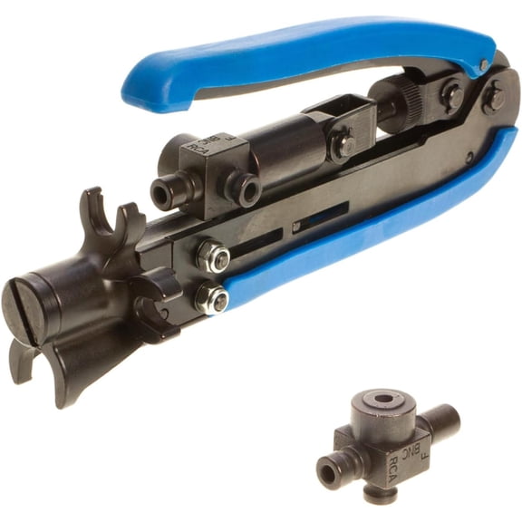 RG11 RG6 RG59 Coax Cable Compression Crimping Tool for F-Type Connectors, Adjustable, Heavy-Duty Steel, Ergonomic Handles, CATV Satellite TV Installer Tool, Cables Direct Online