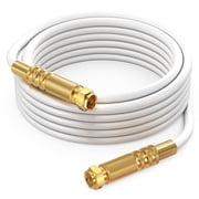 RG6 COAXIAL Cable - Quad Shielded, 15ft / White Non-Oxygen Copper Cable Wire for TV, Internet & More - Flexible Coax Cable Cord