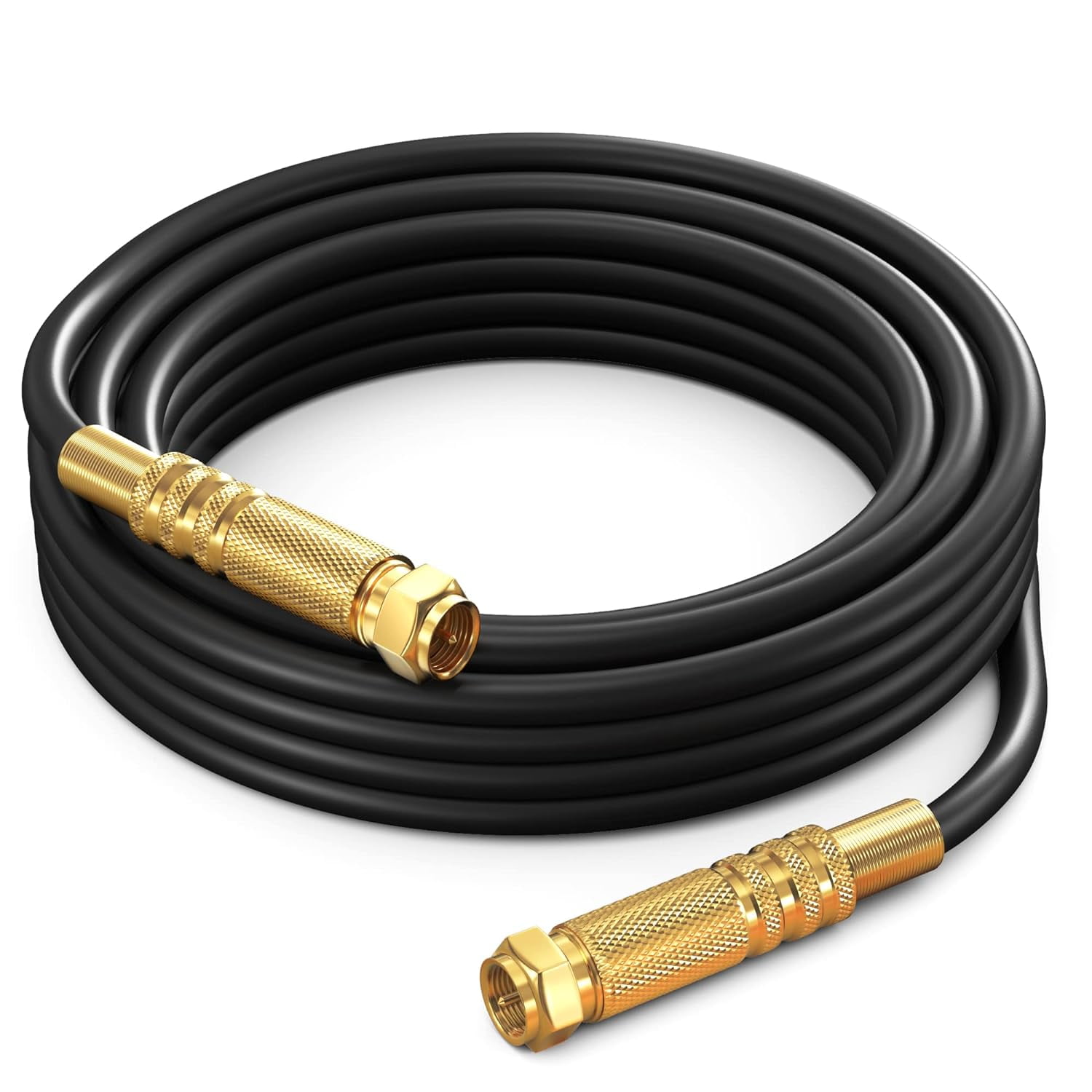 RG6 COAXIAL Cable Quad Shielded, 25 / Black NonOxygen Copper Cable