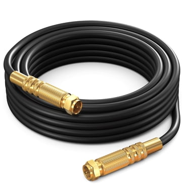 Elecan RG6 Coaxial Cable 100 Feet - Quad Shielded Outdoor Direct Burial Coax For TV & Internet
