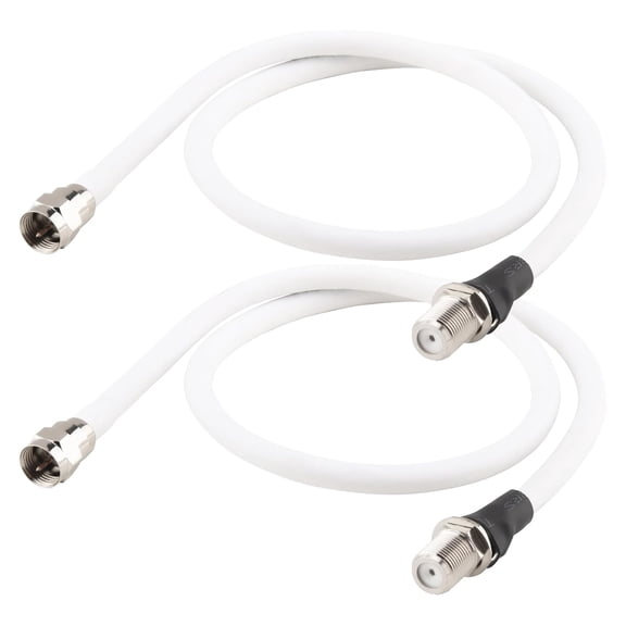 RG6 F Type TV Cable, 1.64ft F Type Male to F Female RG6 Coaxial Cable RG6 TV Antenna Extension Cable for TV, DVR, VCR, Satellite, Sky Virgin, 2pcs