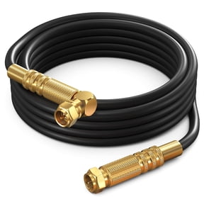 Maximm RG6 Quad Shield Coaxial Cable 10 feet, 90 Degree Angled Cable Cord for TV and Internet, 10 ft