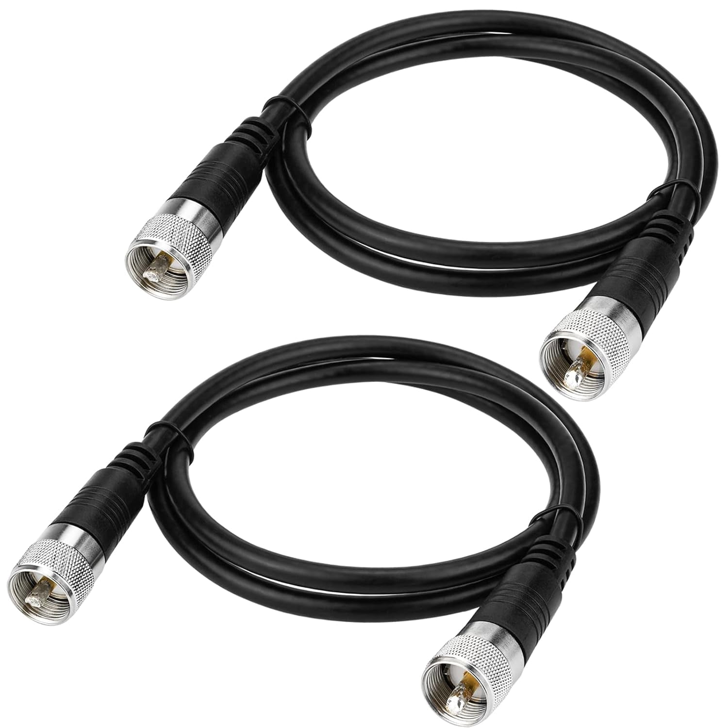 MOOKEERF CB Coax Cable - 2PCS 1FT RG58 UHF PL-259 Male to Male Right Angle Coaxial Cable Low Loss Cb Antenna Cable Jumper Cable for CB Radio, HAM MOOKEERF CB Coax Cable - 2PCS 1FT RG58 UHF PL-259 Male to Male Right Angle Coaxial Cable Low Loss Cb Antenna Cable Jumper Cable for CB Radio, HAM