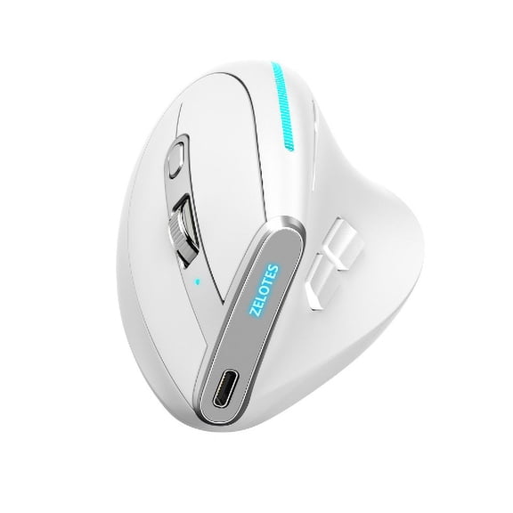 RGB 2.4G Wireless Vertaical Mouse White Rechargeable Bluetooth Mouse for Laptop Tablet Programmable Gaming Mouse Ergonomic Mice