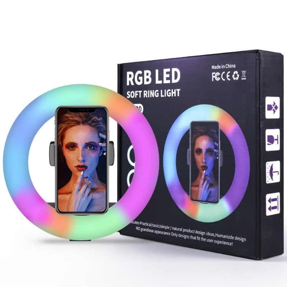 RGB 3D-45 LED Soft Ring Light with 3-Phone Holders by Supreme Hair & Beauty