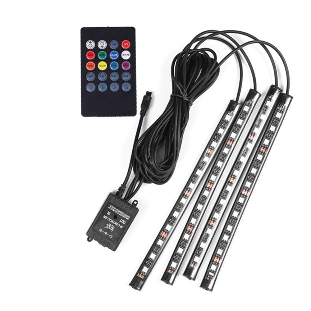 RGB 48 LED Glow Interior Car Lamp Kit Under Dash Foot Well Seats Inside