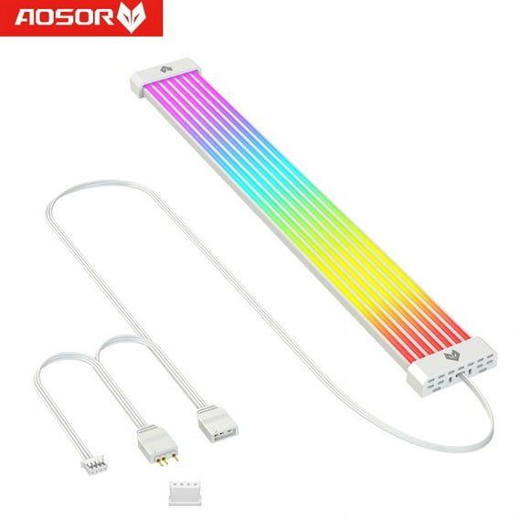 RGB 8Pin/24Pin Motheboard Extension Cord Wire ARGB PC Case LED Light Bar 5V Sync Replacement Computer Lamp Strip Decor AL300