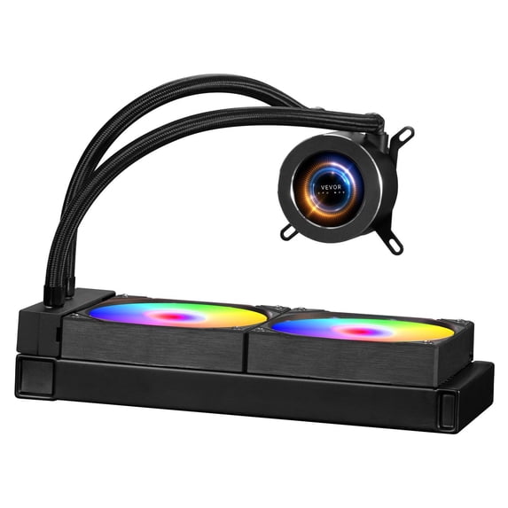 RGB AIO Liquid CPU Cooler 120mm PWM Fans - Efficient Cooling with Customizable ARGB Lighting