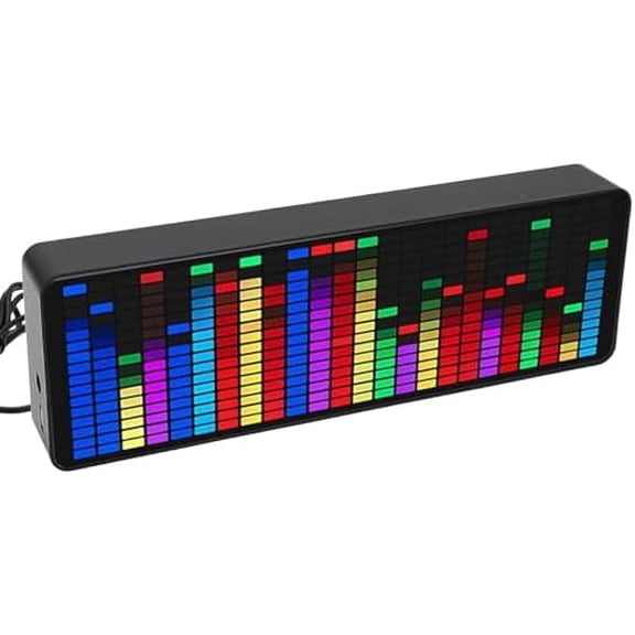RGB Audio Visualizer, Spectrum Analyzer for Sunlight Alarm Clock, 384 RGB Colorful, 1624 Segment Rhythm Light Level, Voice Sensor Clock Display, 20 Dynamic 7 Effect, Gifts for Music Lovers