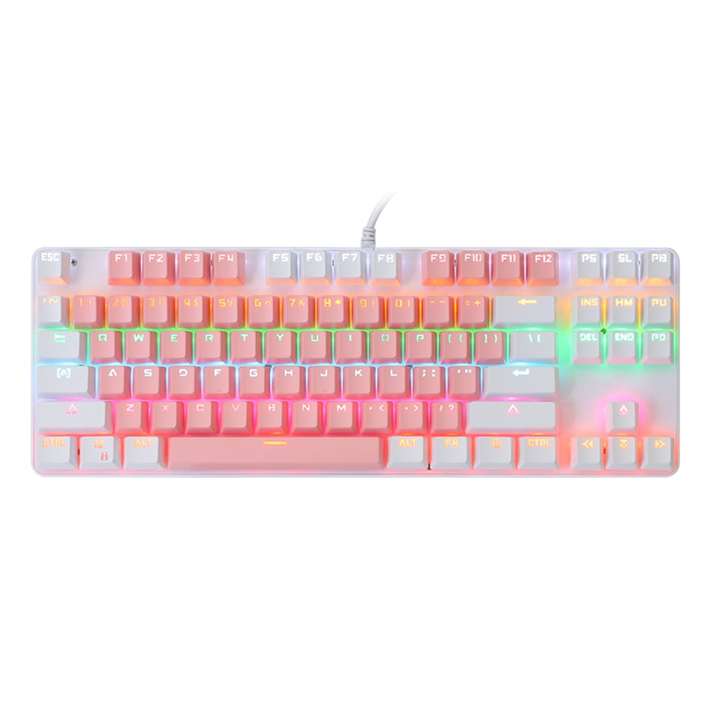 RGB Backlight Keyboard 87key RGB Backlit USB Wired Mechanical Office