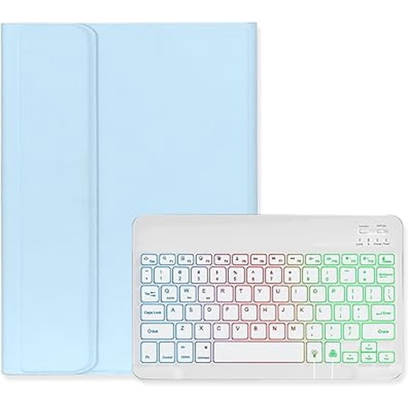 RGB Backlit Keyboard Case LightBlue+White for iPad 11" 11th Gen / 10.9" 10th Gen