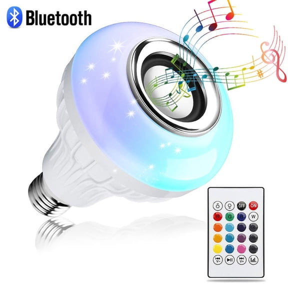 RGB Bluetooth LED Light Bulb with Built-in Speaker, Color Changing Smart Music Bulb with Remote Control
