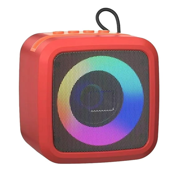RGB Bluetooth Speaker with Colorful Lights, Long Battery Life, Low Latency, Bluetooth 5.3, Wide Sound for Parties, Gaming, Home, Portable, 500mAh, 10m Range, Black/Blue/Red/Green