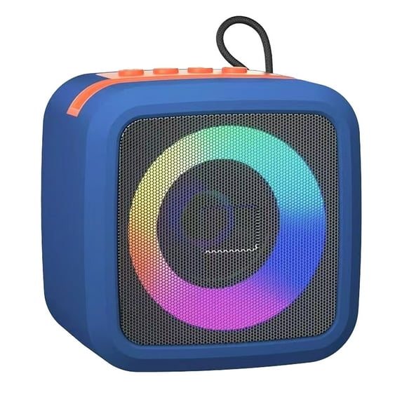 RGB Bluetooth Speaker with Colorful Lights, Long Battery Life, Low Latency, Bluetooth 5.3, Wide Sound for Parties, Gaming, Home, Portable, 500mAh, 10m Range, Black/Blue/Red/Green