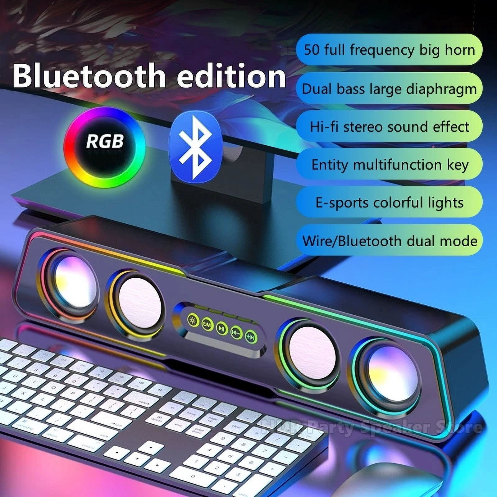 Wired Bluetooth Speakers, Black